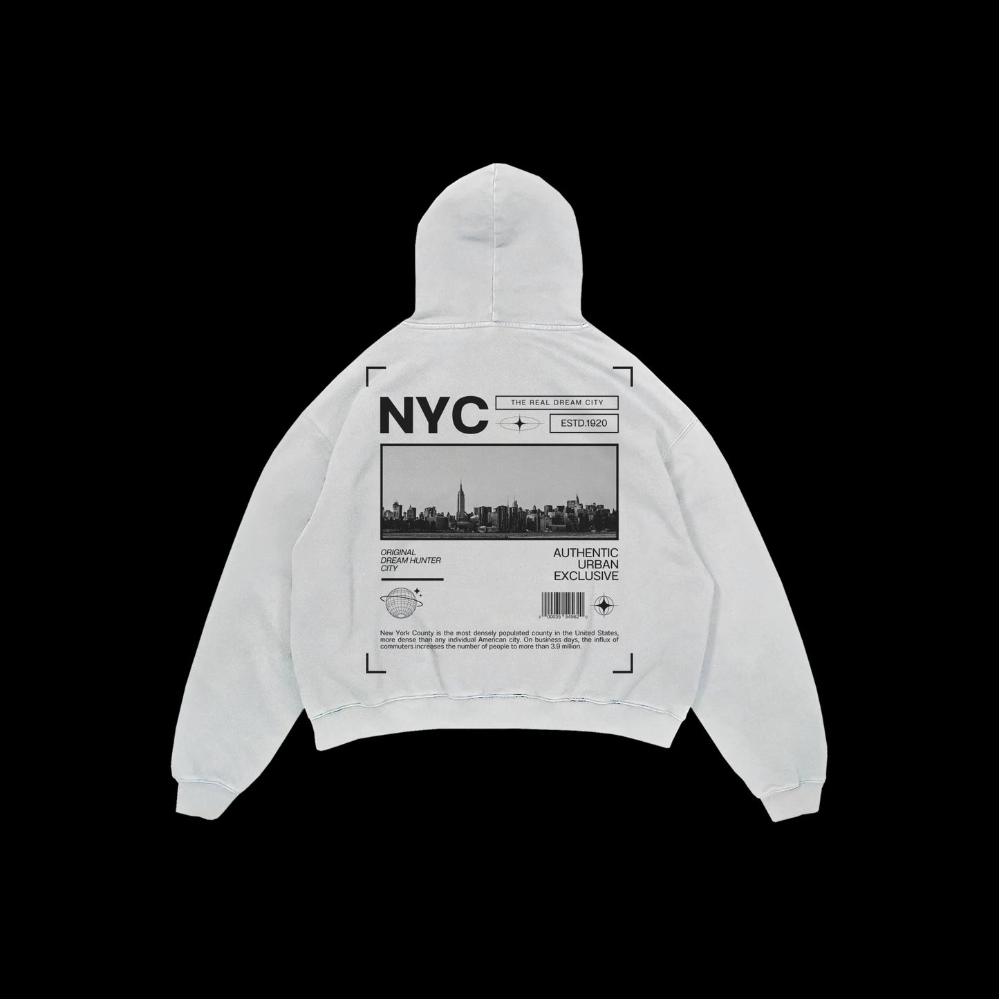 NYC DREAM CITY HOODIE | Authentic Heavyweight Skyline Streetwear - Urban Legacy Series