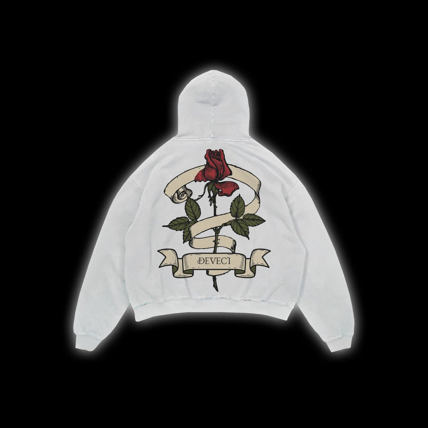 DEVECI ROMANCE HOODIE | Enigmatic Rose Heavyweight Streetwear - Artisan Collection