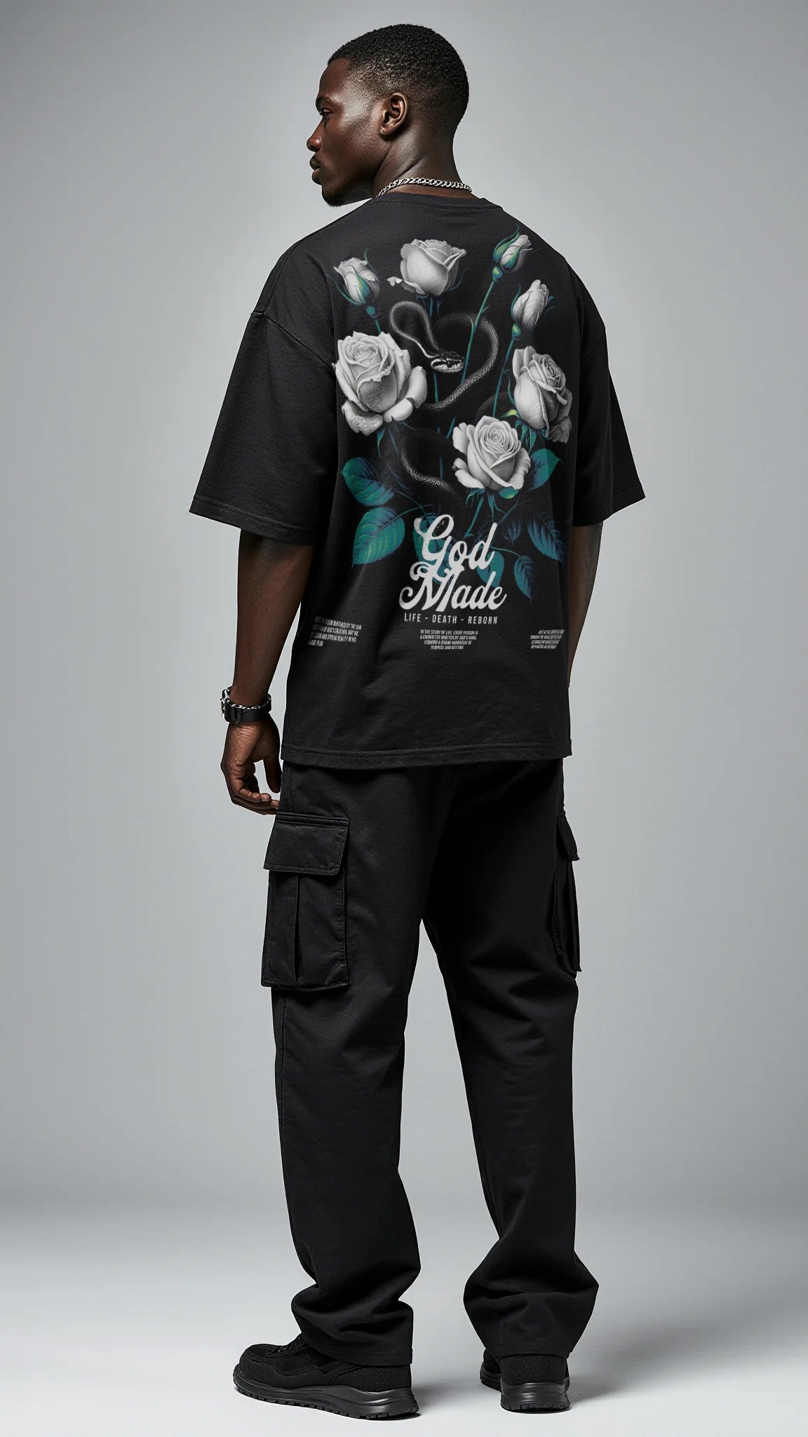 GOD MADE Oversized Tee - Life, Death, Reborn