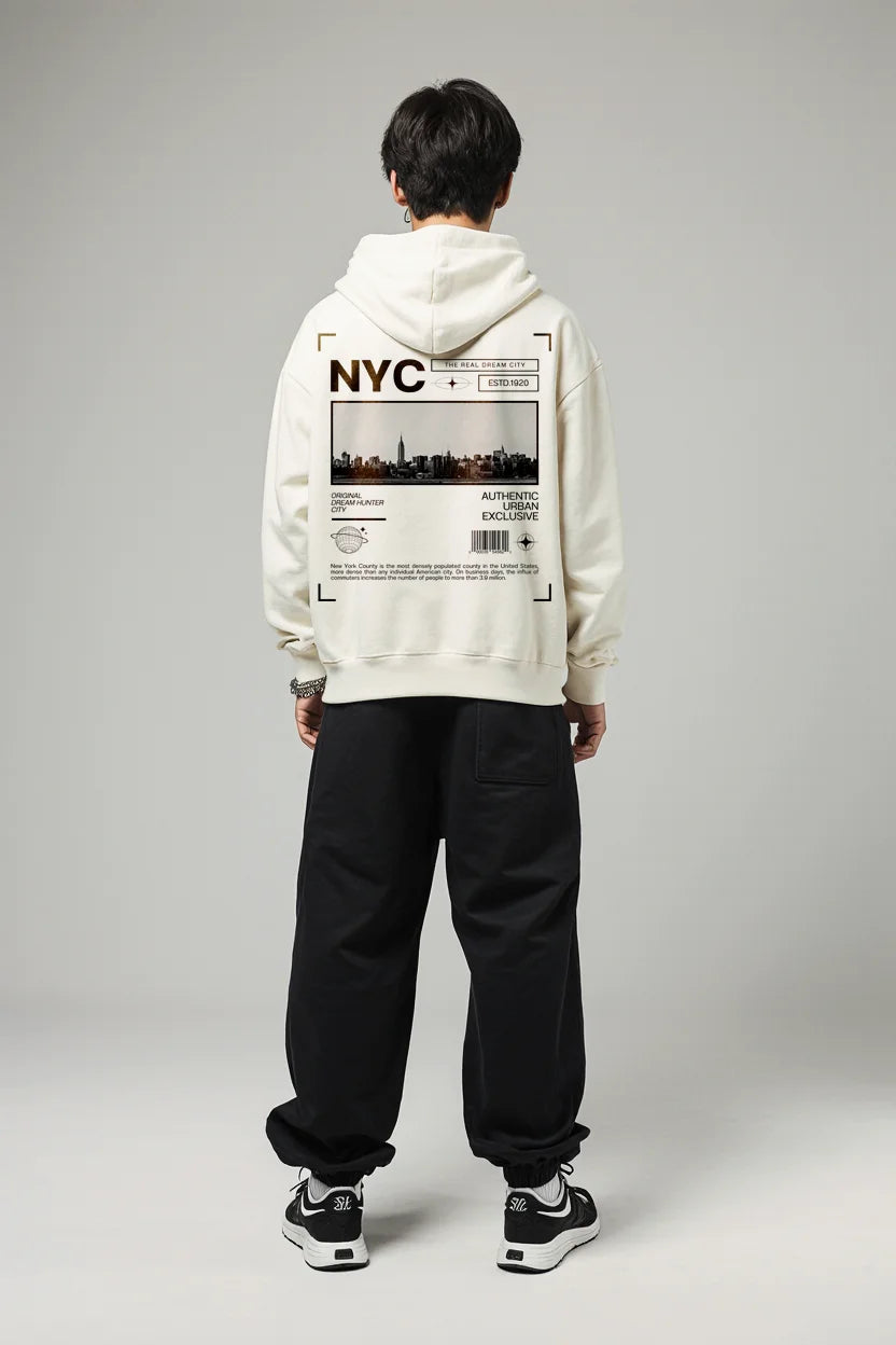 NYC DREAM CITY HOODIE | Authentic Heavyweight Skyline Streetwear - Urban Legacy Series