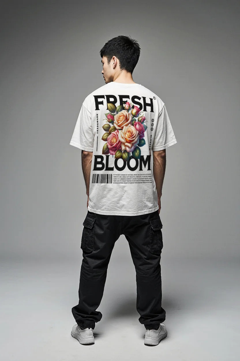 FRESH BLOOM Oversized Tee - Premium Floral Streetwear
