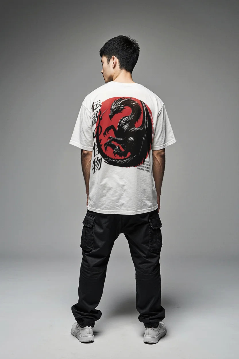 MYTHIC DRAGON Oversized Tee - Japanese Folklore