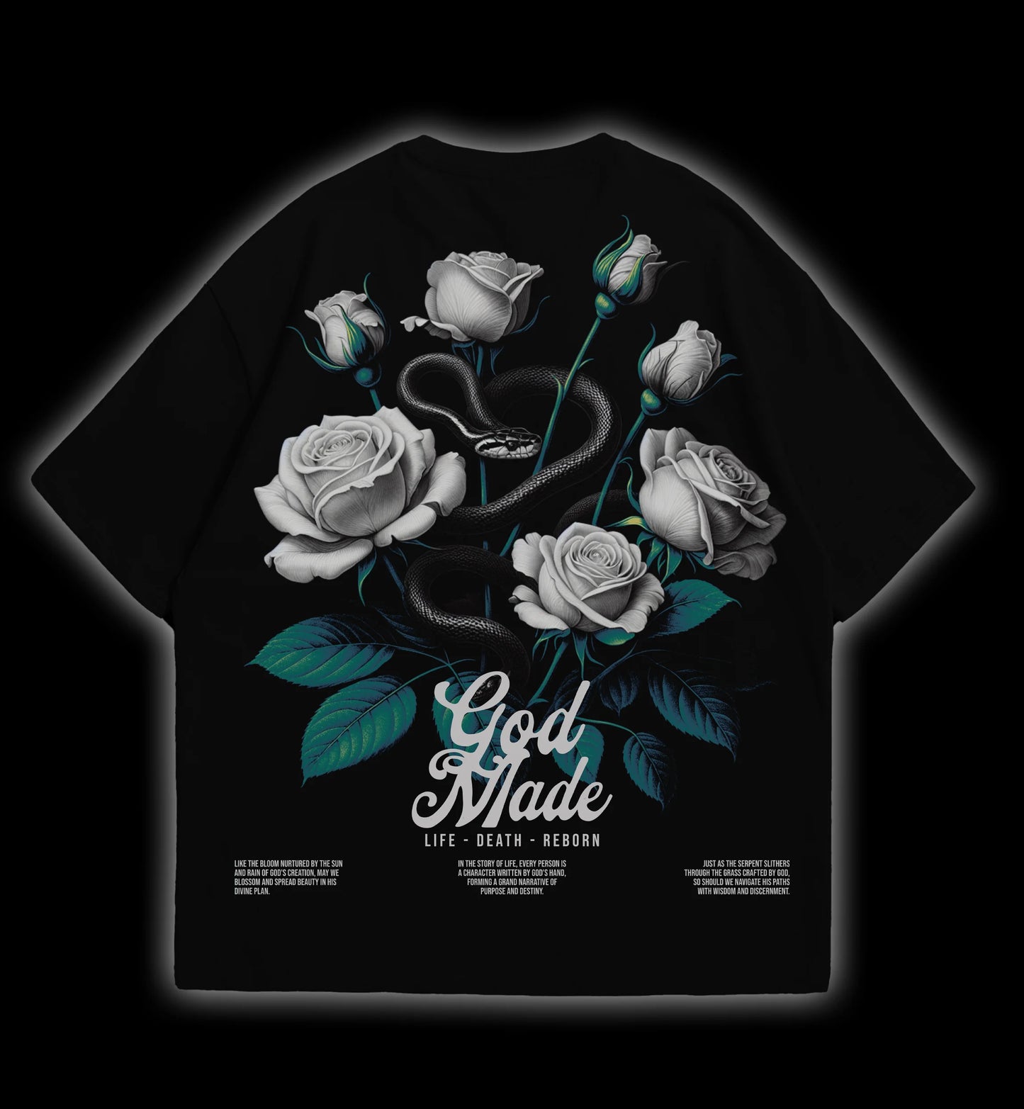 GOD MADE Oversized Tee - Life, Death, Reborn