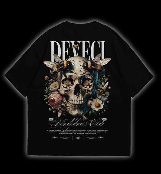 MINDFULNESS CLUB Oversized Tee - Skull & Bees
