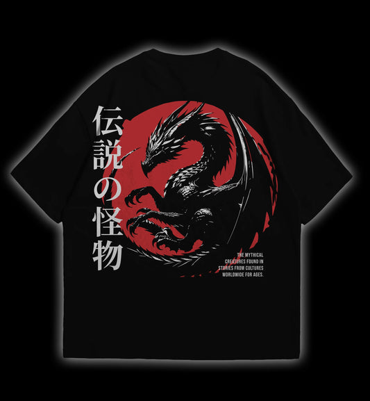 MYTHIC DRAGON Oversized Tee - Japanese Folklore