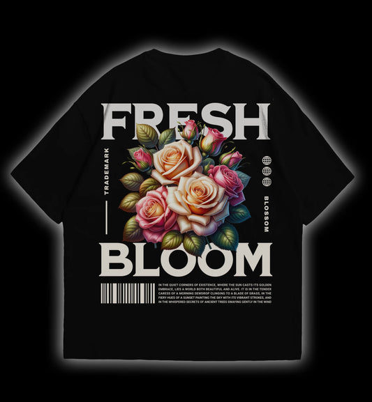 FRESH BLOOM Oversized Tee - Premium Floral Streetwear