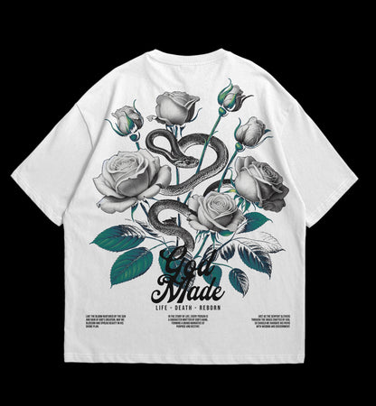 GOD MADE Oversized Tee - Life, Death, Reborn