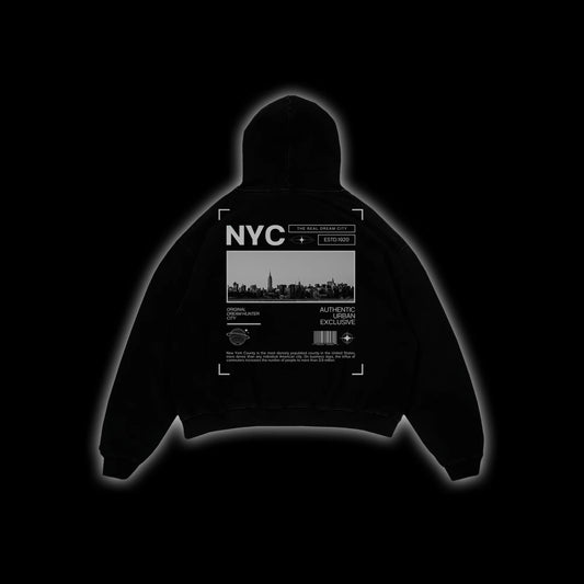 NYC DREAM CITY HOODIE | Authentic Heavyweight Skyline Streetwear - Urban Legacy Series