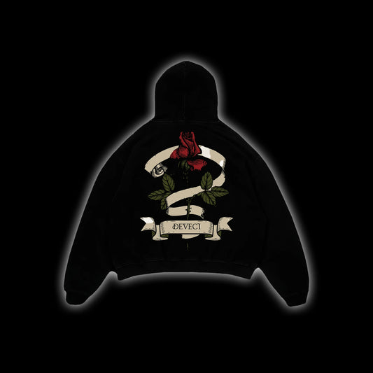 DEVECI ROMANCE HOODIE | Enigmatic Rose Heavyweight Streetwear - Artisan Collection