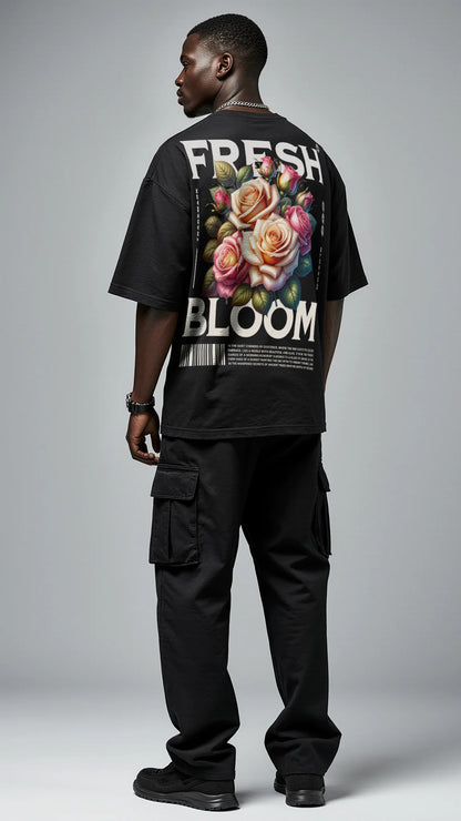 FRESH BLOOM Oversized Tee - Premium Floral Streetwear