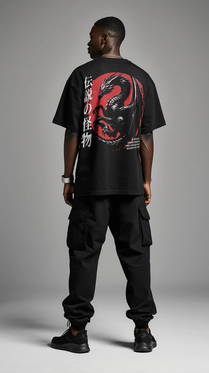 MYTHIC DRAGON Oversized Tee - Japanese Folklore