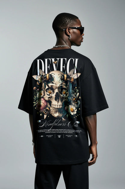 MINDFULNESS CLUB Oversized Tee - Skull & Bees