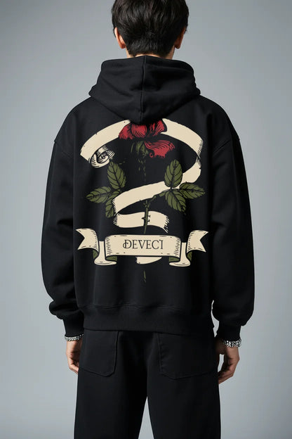 DEVECI ROMANCE HOODIE | Enigmatic Rose Heavyweight Streetwear - Artisan Collection