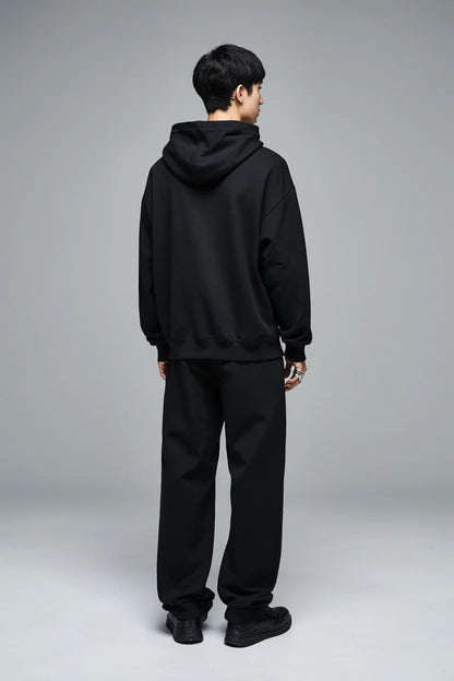 BLACK PREMIUM OVERSIZED HOODIE — DEVECI ESSENTIALS