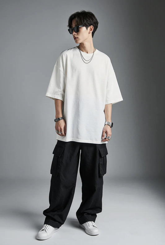 CLOUD WHITE PREMIUM OVERSIZED TEE — DEVECI ESSENTIALS