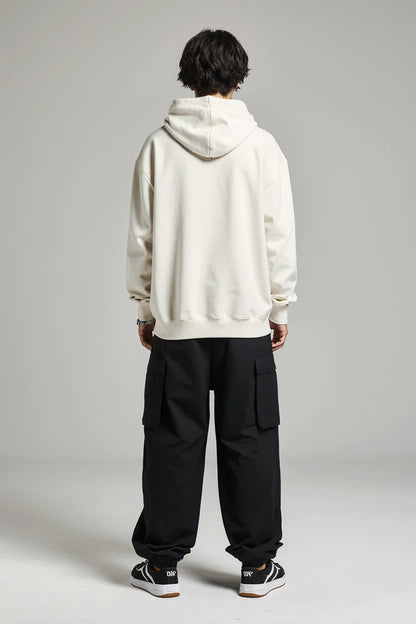 WHITE PREMIUM OVERSIZED HOODIE — DEVECI ESSENTIALS
