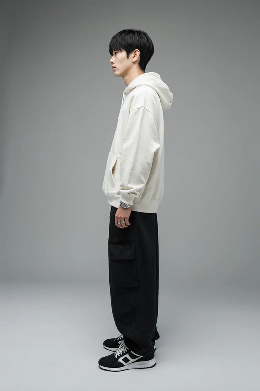 WHITE PREMIUM OVERSIZED HOODIE — DEVECI ESSENTIALS